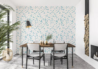 Soft Blue Floral Silhouette Wallpaper⁠