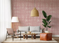 Blush Grid Hand-Painted Texture Wallpaper⁠