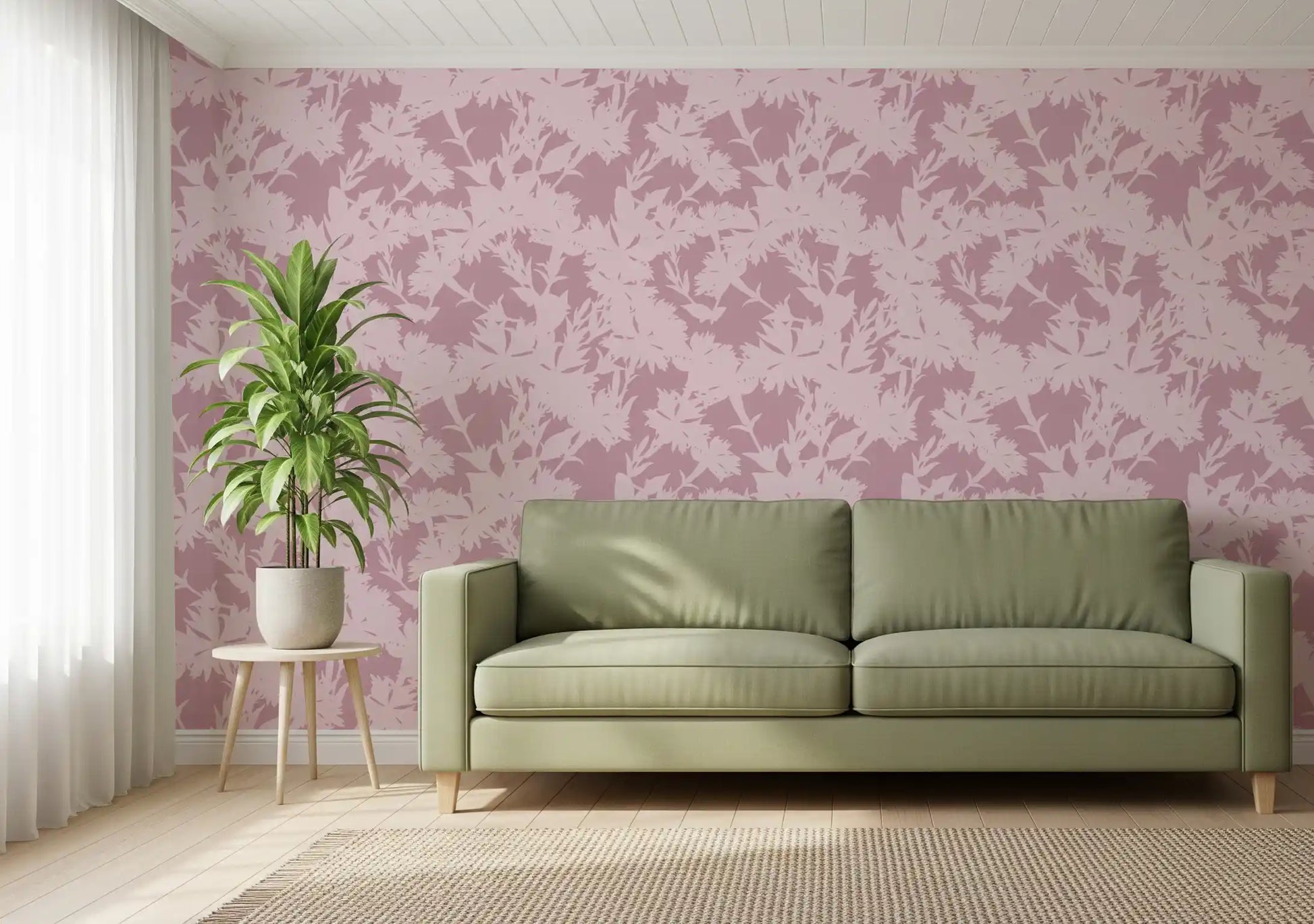 Blush Botanical Silhouette Wallpaper⁠