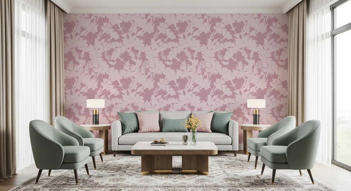 Blush Botanical Silhouette Wallpaper⁠