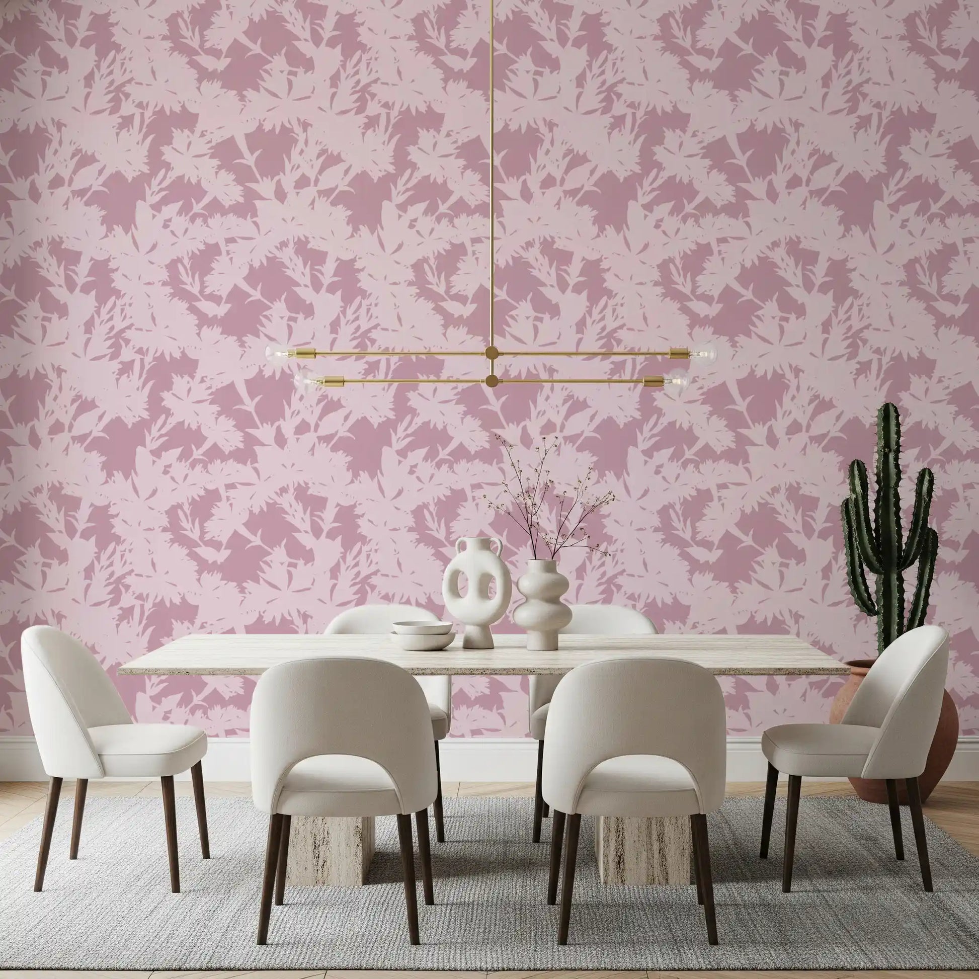 Blush Botanical Silhouette Wallpaper⁠