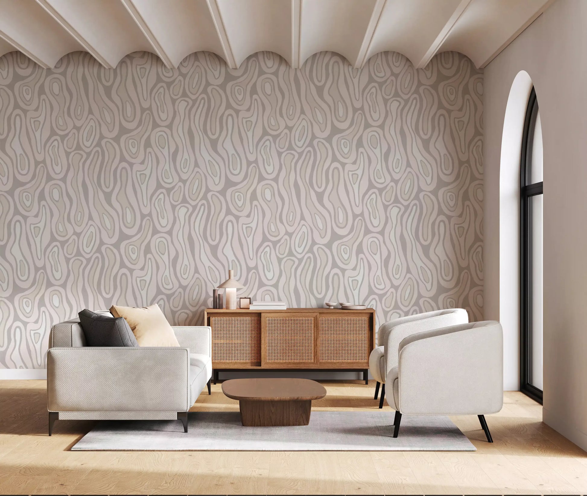 Abstract Organic Sandstone Lines Wallpaper⁠