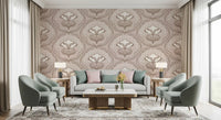 Modern Organic Botanical Repeat Wallpaper⁠