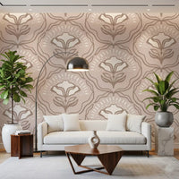 Modern Organic Botanical Repeat Wallpaper⁠