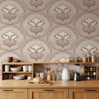 Modern Organic Botanical Repeat Wallpaper⁠