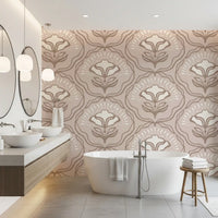 Modern Organic Botanical Repeat Wallpaper⁠