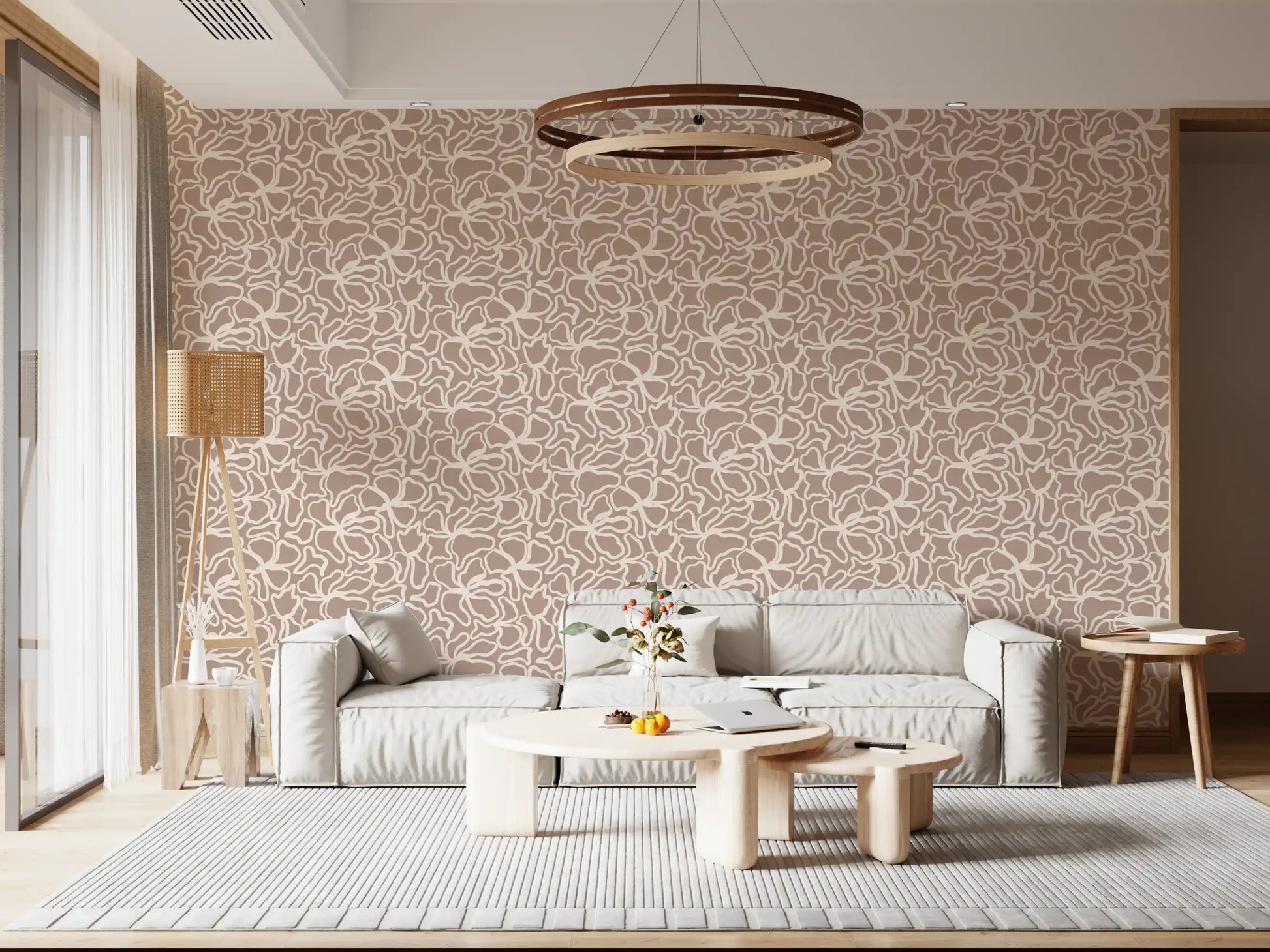 Soft Fluid Botanical Shapes Wallpaper⁠