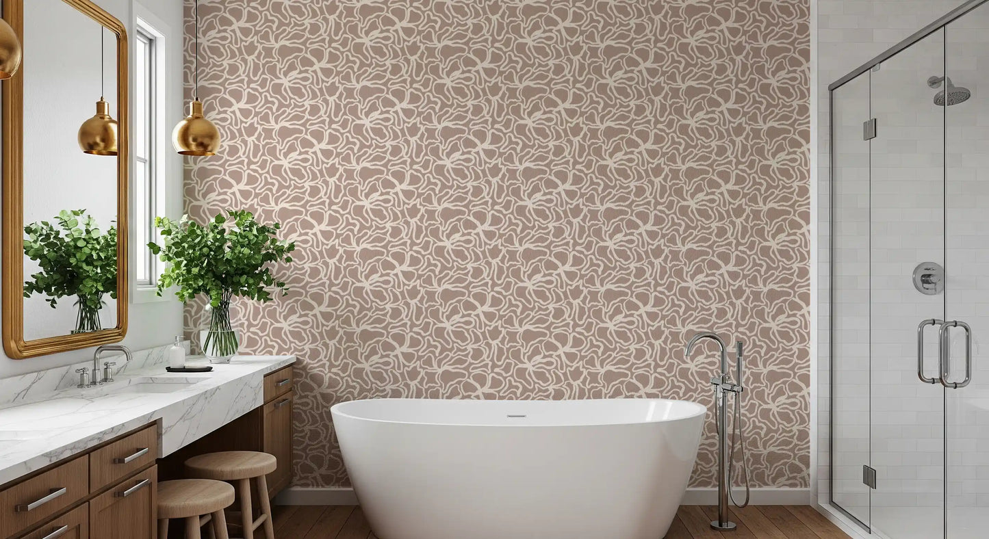 Soft Fluid Botanical Shapes Wallpaper⁠