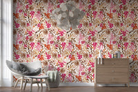 Bohemian Painted Botanical Flora Wallpaper⁠