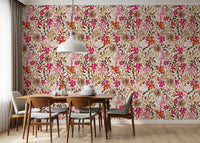 Bohemian Painted Botanical Flora Wallpaper⁠