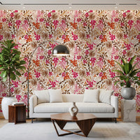 Bohemian Painted Botanical Flora Wallpaper⁠