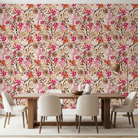 Bohemian Painted Botanical Flora Wallpaper⁠
