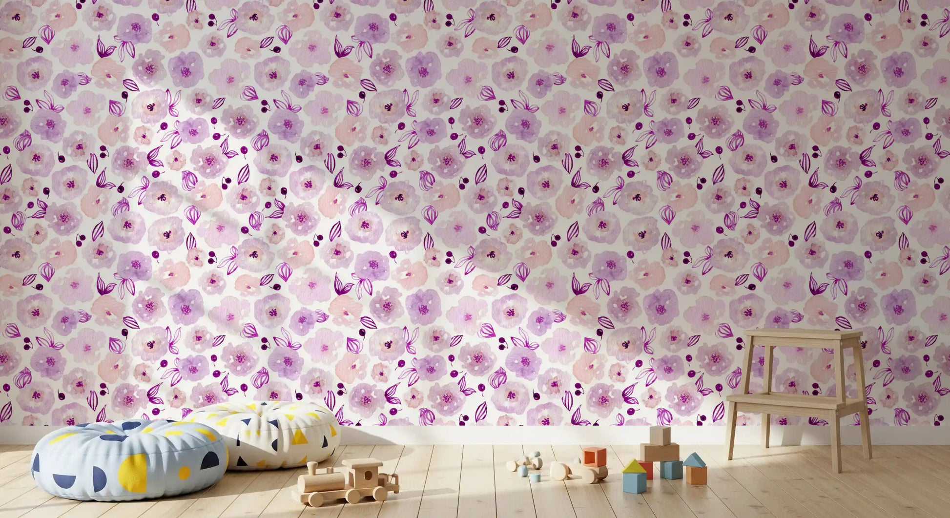 Soft Lavender Watercolor Petals Wallpaper⁠