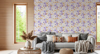 Lavender and Gold Botanical Bloom Wallpaper⁠