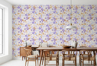 Lavender and Gold Botanical Bloom Wallpaper⁠