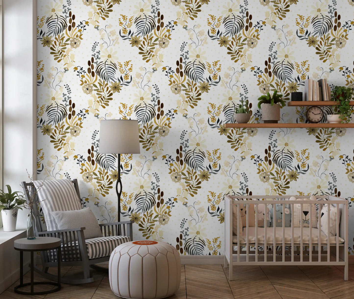 Rustic Earthy Botanical Field Wallpaper⁠