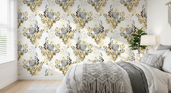 Rustic Earthy Botanical Field Wallpaper⁠