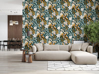 Retro Earthy Floral Bloom Wallpaper⁠