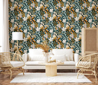 Retro Earthy Floral Bloom Wallpaper⁠