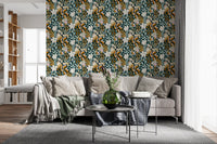 Retro Earthy Floral Bloom Wallpaper⁠