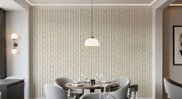 Golden Leaf Striped Botanical Wallpaper⁠
