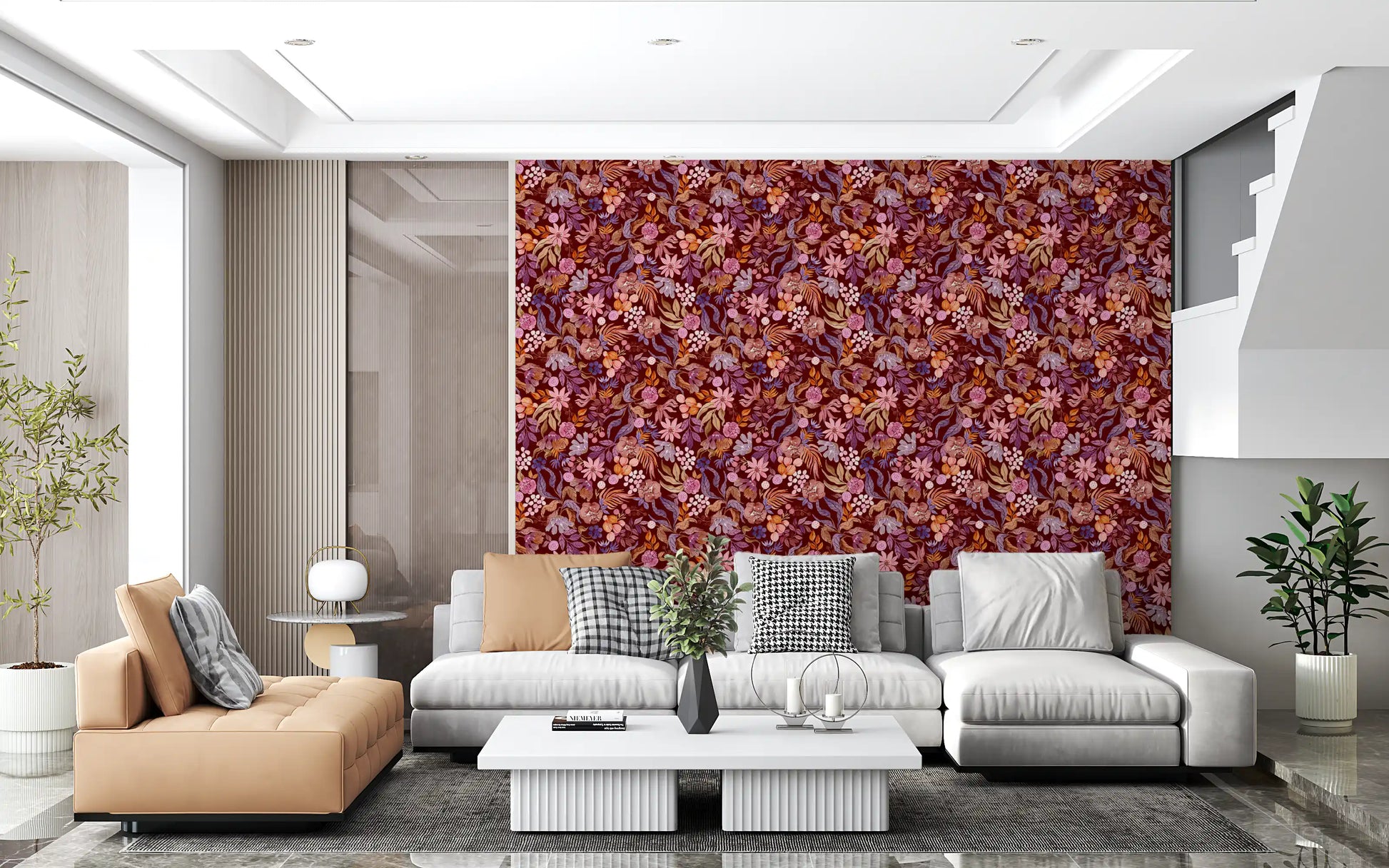 Autumn Botanical Floral Garden Wallpaper⁠