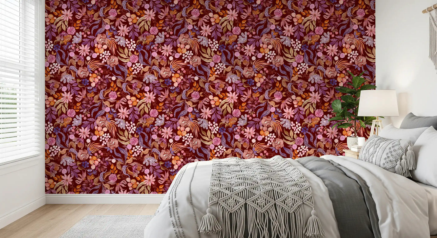 Autumn Botanical Floral Garden Wallpaper⁠