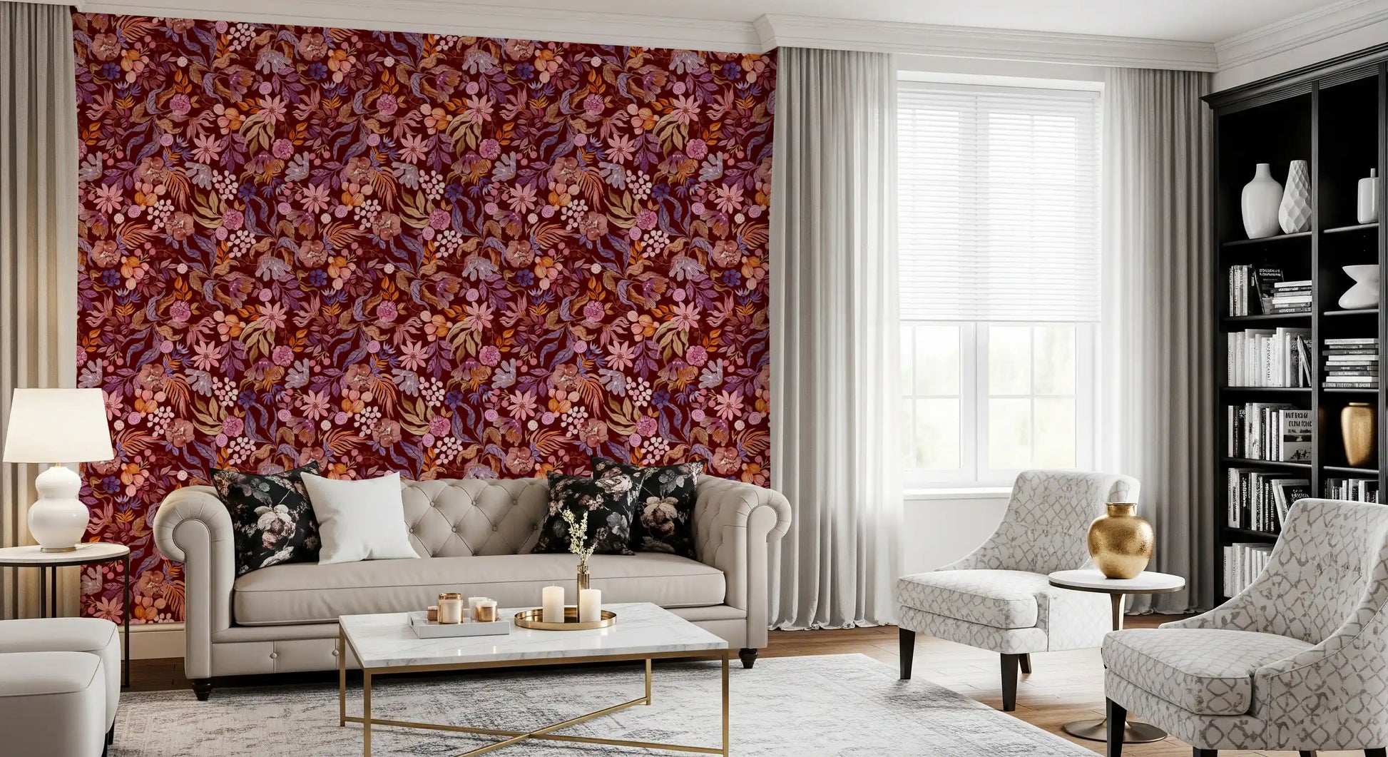 Autumn Botanical Floral Garden Wallpaper⁠