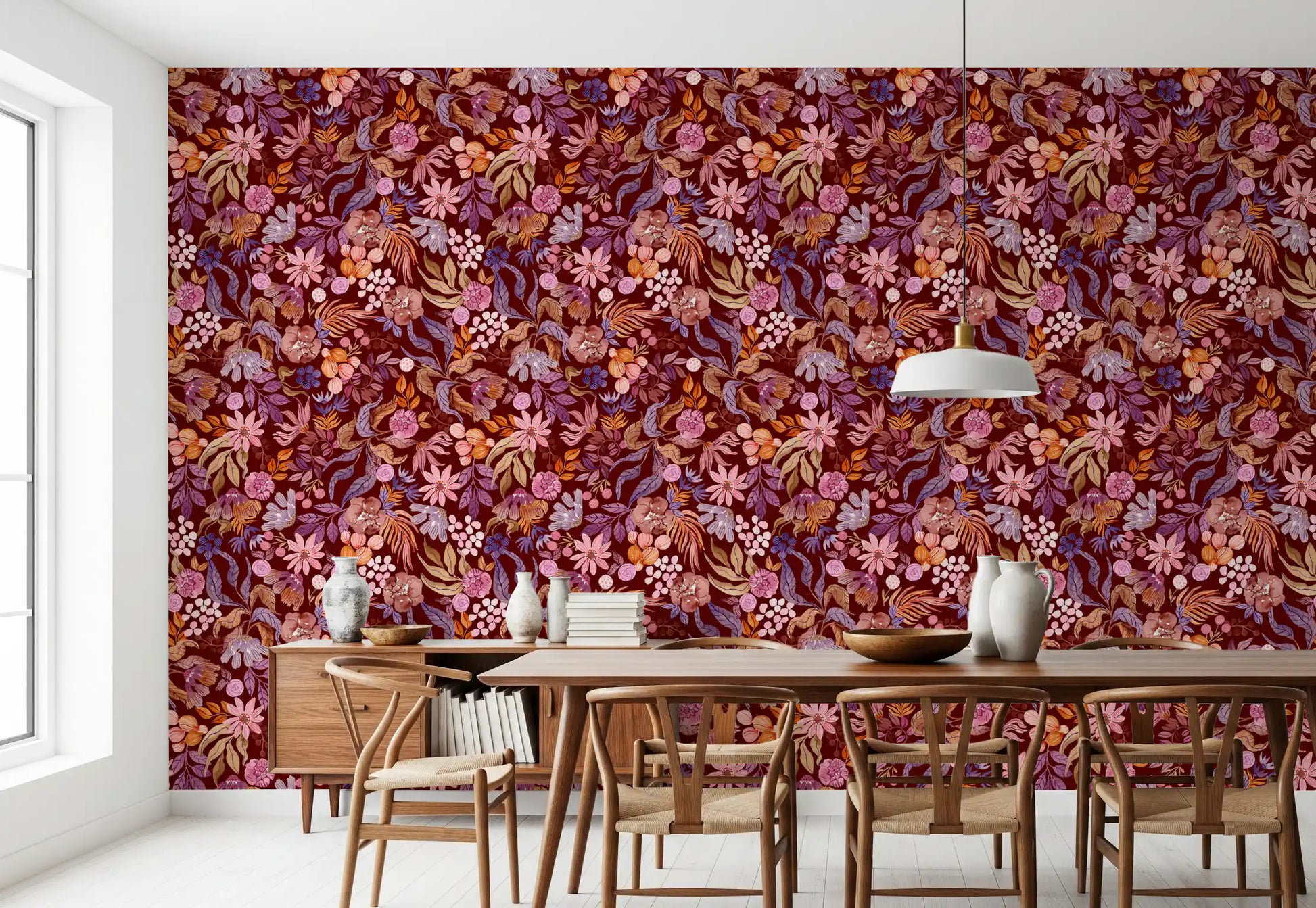 Autumn Botanical Floral Garden Wallpaper⁠