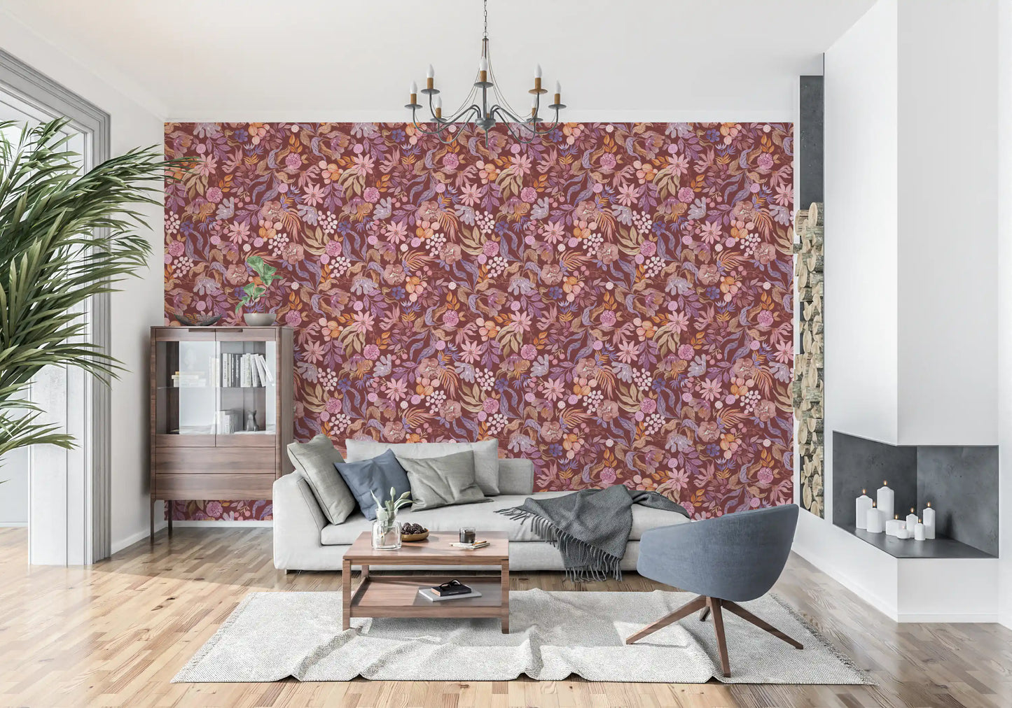 Autumn Botanical Floral Garden Wallpaper⁠