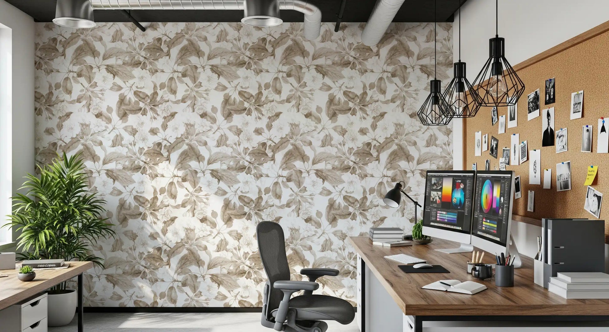 Vintage Botanical Sepia Bloom Wallpaper⁠