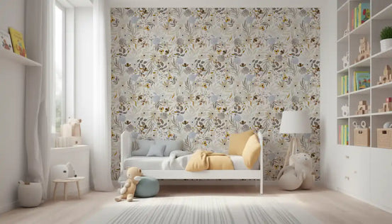 Soft Watercolor Meadow Botanical Wallpaper⁠