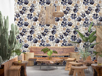 Indigo Garden Sketch Wallpaper⁠