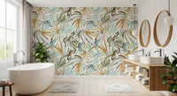 Organic Serene Leaf Motif Wallpaper⁠