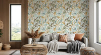 Organic Serene Leaf Motif Wallpaper⁠