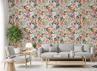 Autumn Garden Watercolor Florals Wallpaper⁠