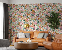 Autumn Garden Watercolor Florals Wallpaper⁠