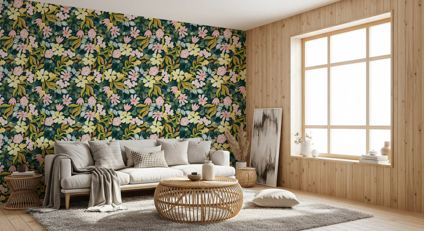 Rustic Botanical Forest Trail Wallpaper⁠