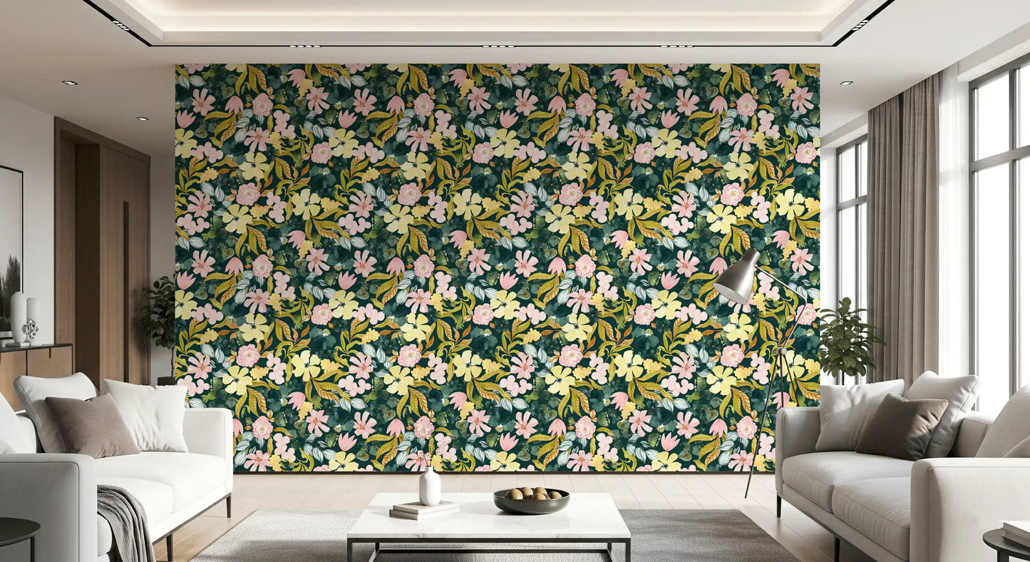 Rustic Botanical Forest Trail Wallpaper⁠