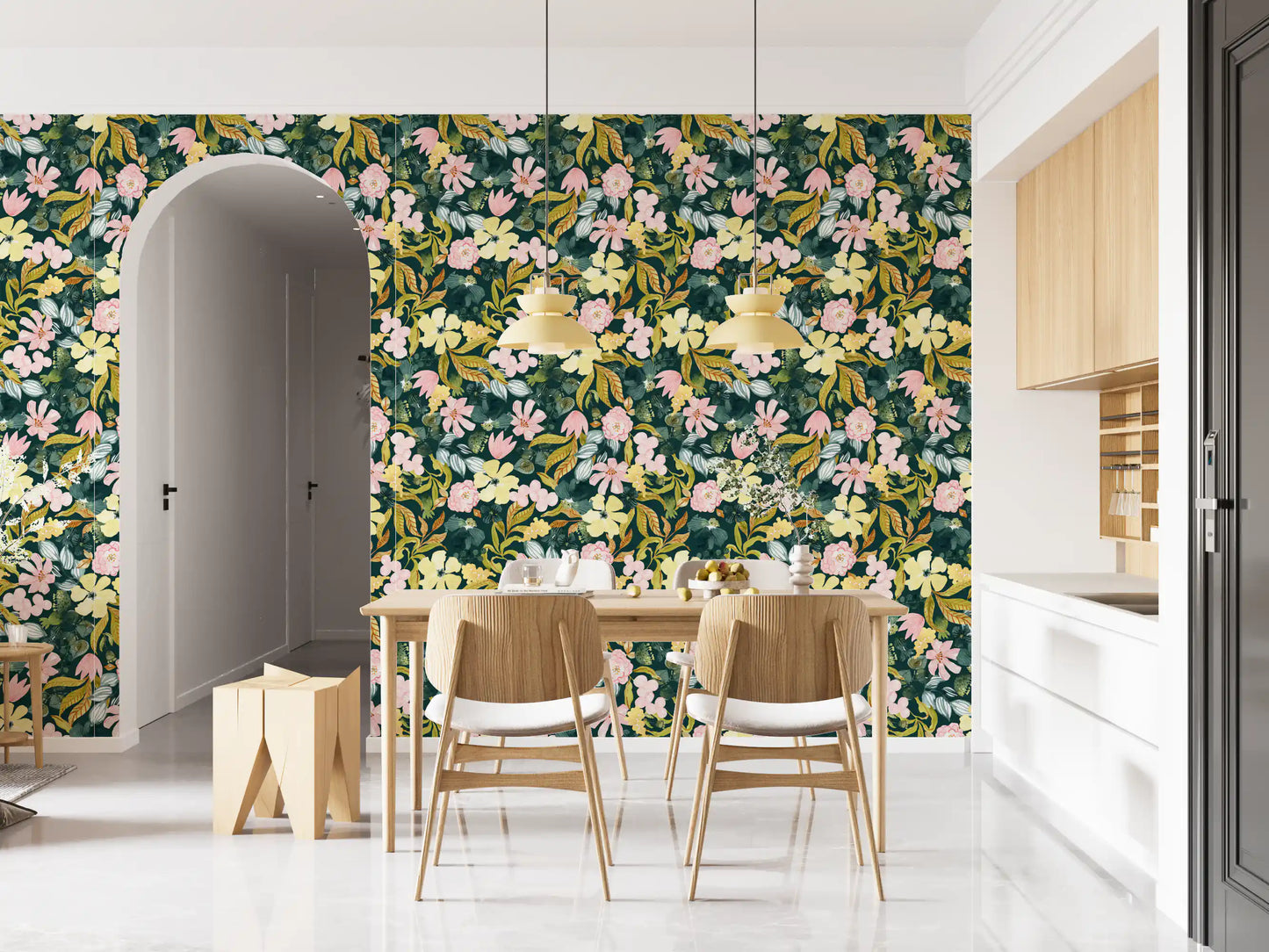 Rustic Botanical Forest Trail Wallpaper⁠