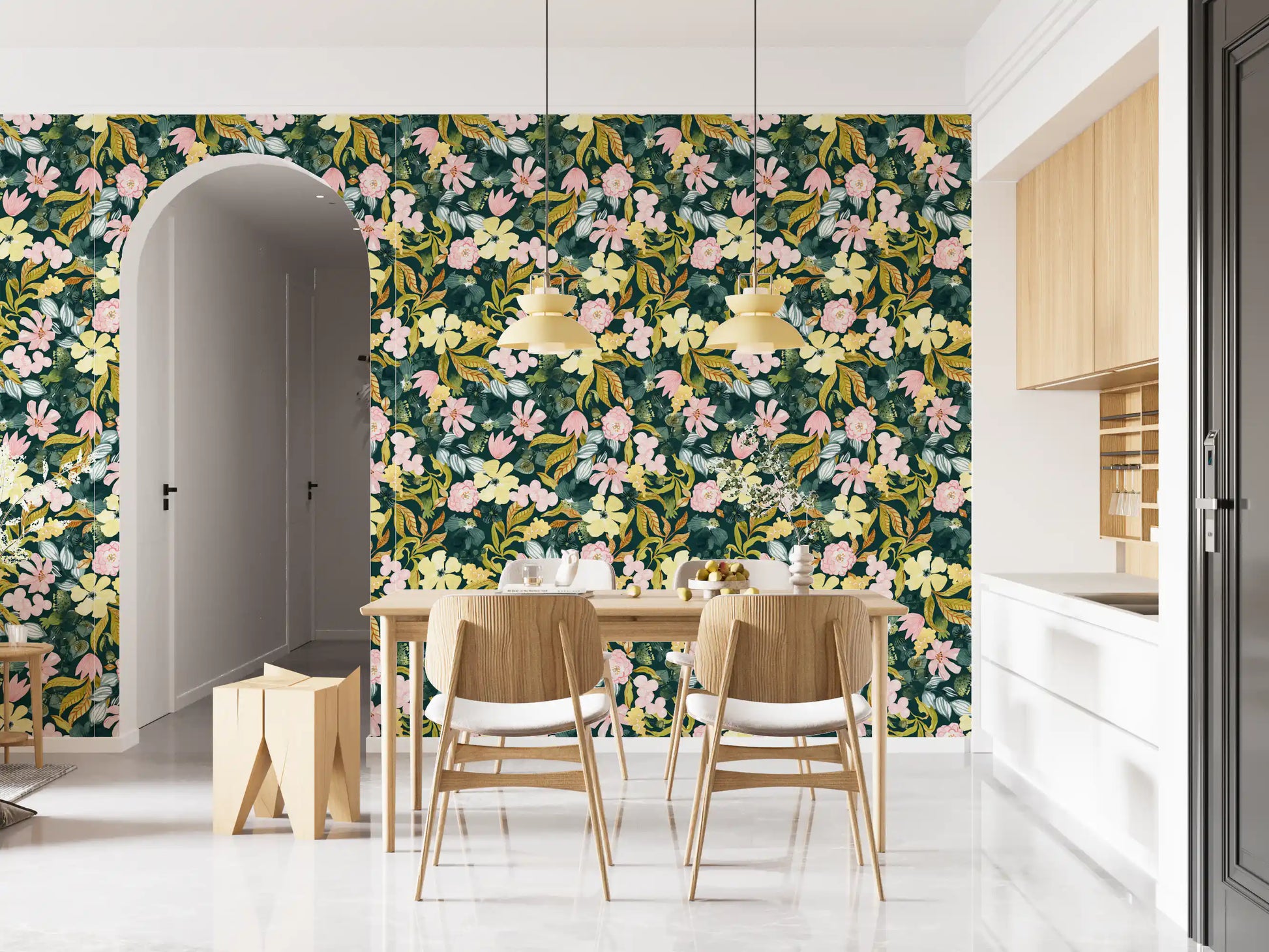 Rustic Botanical Forest Trail Wallpaper⁠