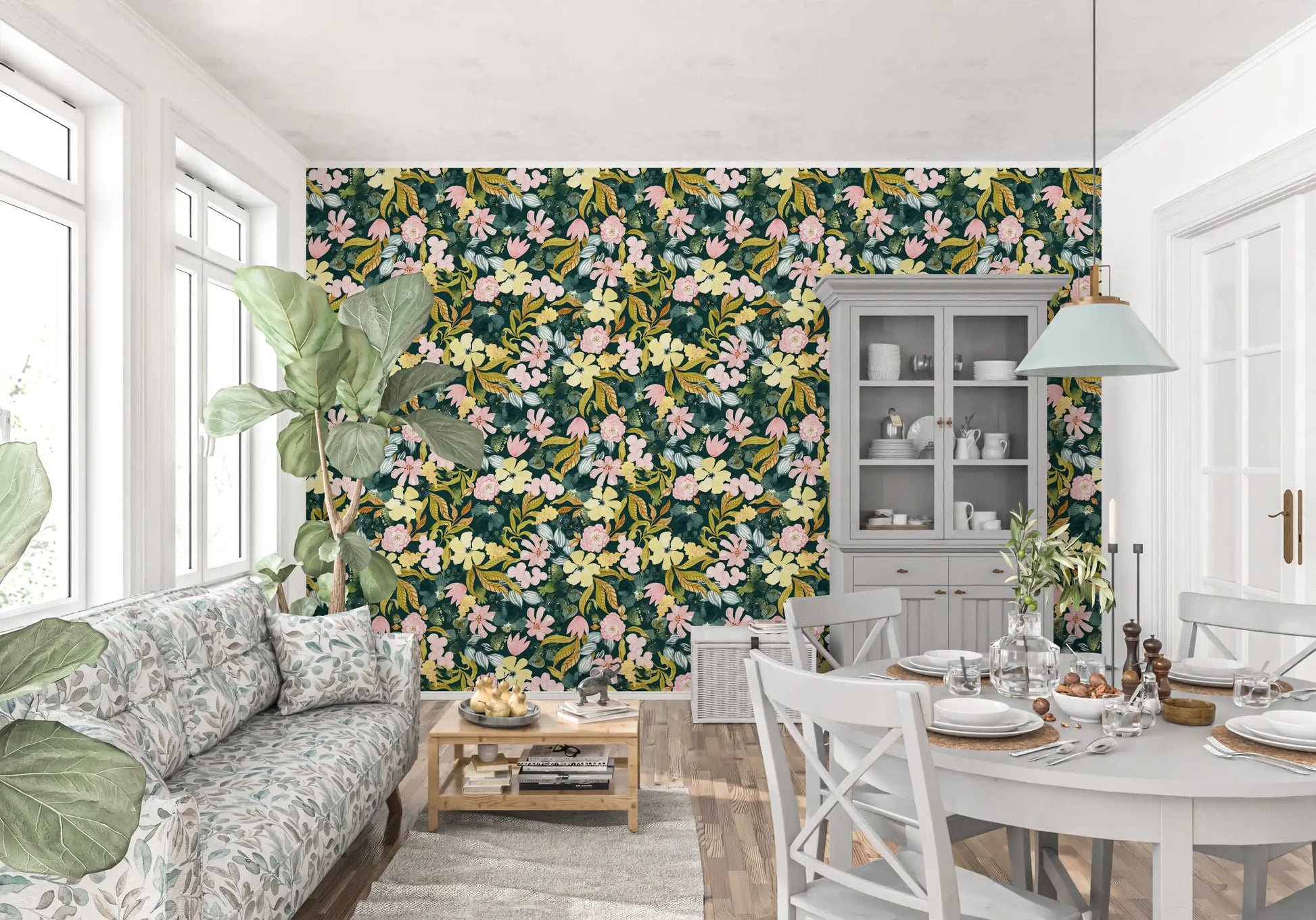Rustic Botanical Forest Trail Wallpaper⁠