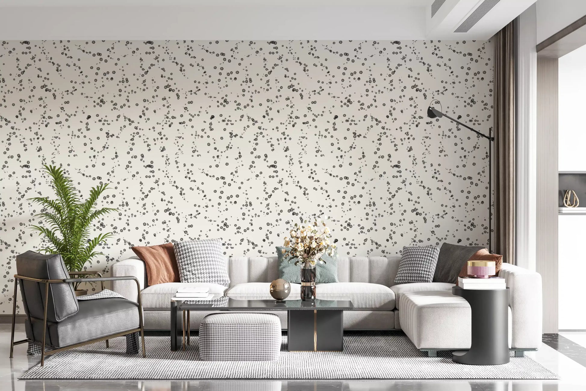 Contemporary Ink Drip Motif Wallpaper⁠