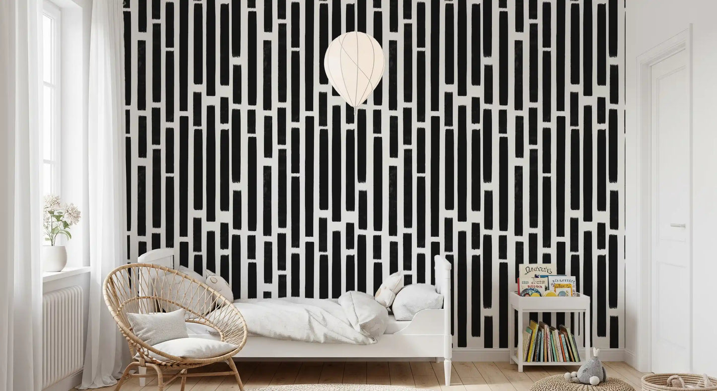 Monochrome Painted Vertical Bars Wallpaper⁠