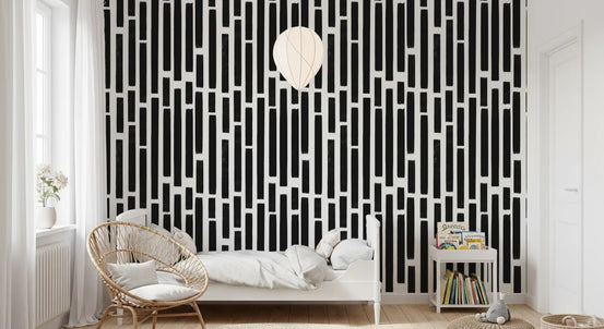 Monochrome Painted Vertical Bars Wallpaper⁠