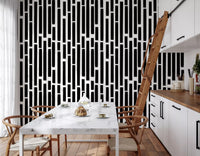 Monochrome Painted Vertical Bars Wallpaper⁠