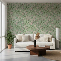 Soft Sage Floral Botanical Meadow Wallpaper⁠