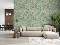 Soft Sage Floral Botanical Meadow Wallpaper⁠