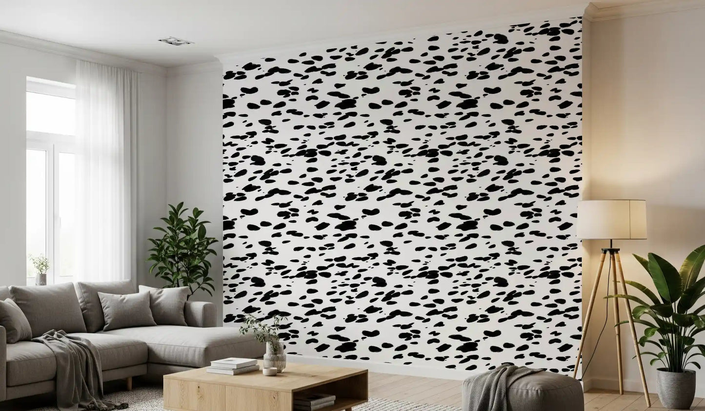 Black and White Brushstroke Dabs Wallpaper⁠