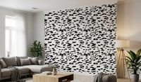 Black and White Brushstroke Dabs Wallpaper⁠